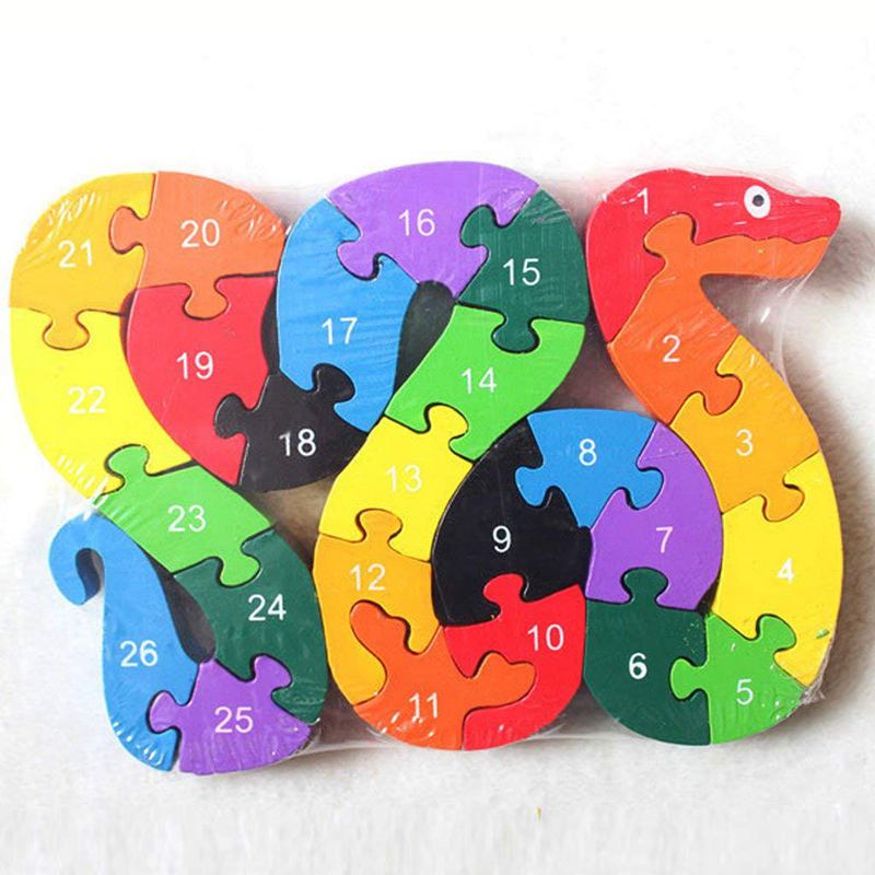 Alfabet Puzzel 3D Hout Kind Educatief Games Dieren Slang Speelgoed