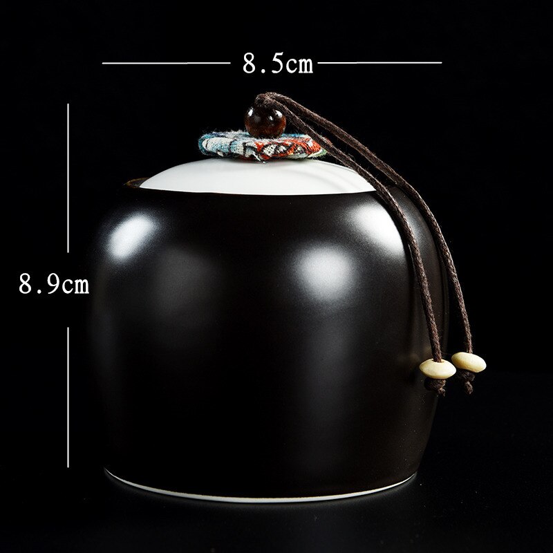 Retro Black White Tea Canister Candy Container Jars For Spices Storage Kitchen Cans Ceramic Tea Pot Tank Tarros Cocina Household