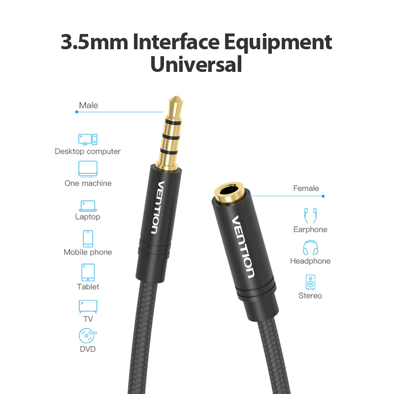 Intervento Aux Cavo Audio 3.5 millimetri Martinetti Maschio a Femmina Cavo di Estensione per Huawei P20 Cuffia MP3 MP4 Lettore PC extender Cavo Aux