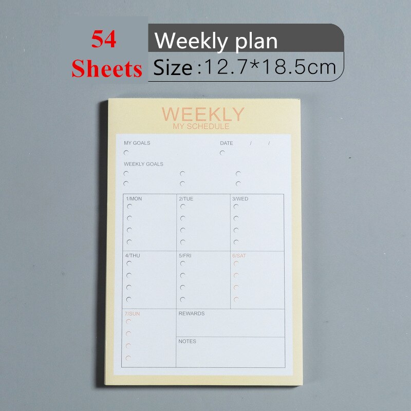 Kawaii A4 planificateur mensuel A5 Plan hebdomadaire Agenda 365 jour cahier école fournitures de bureau Journal livre papeterie Kpop: Weekly plan-yellow