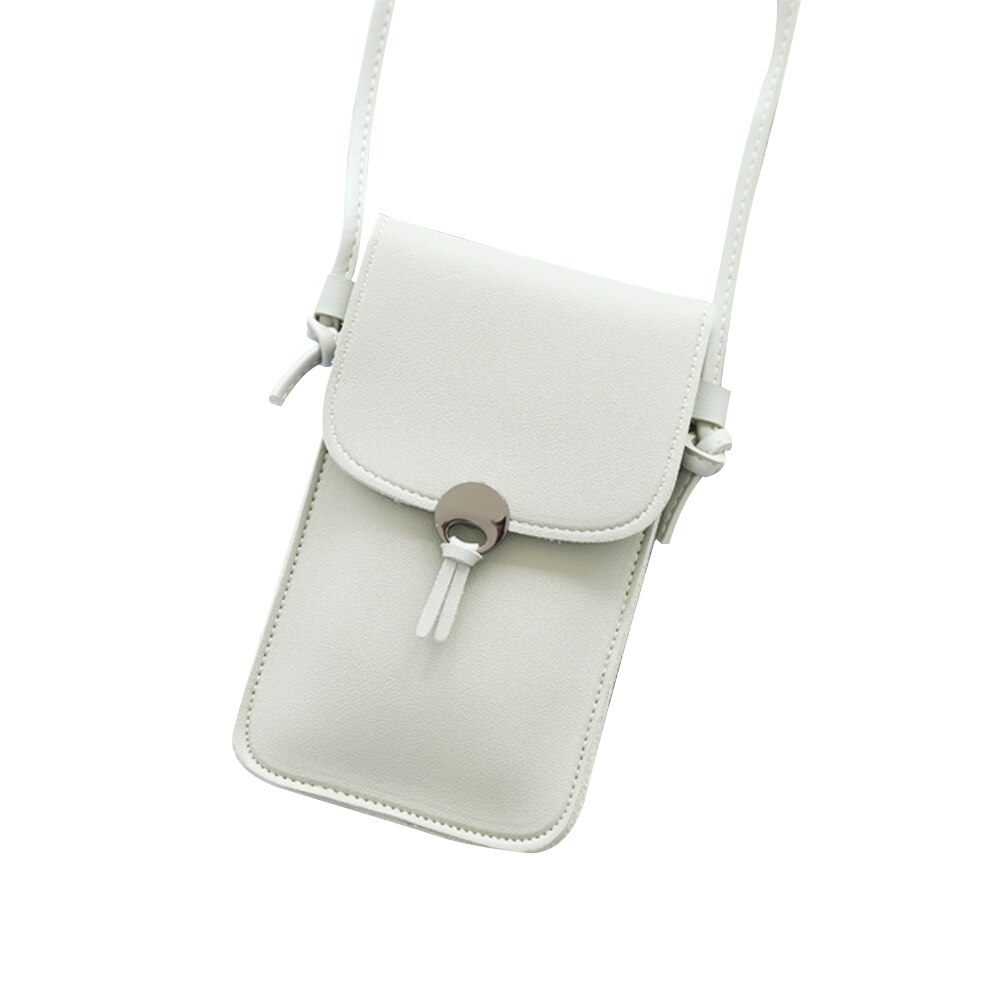 Touch Screen Cell Phone Purse Smartphone Wallet Leather Shoulder Strap Handbag Women Bag for 11 Samsung S10 Huawei P20: Light grey PU belt