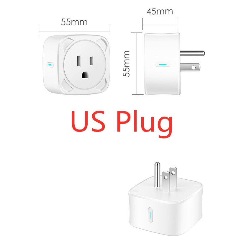 Mini Smart Socket WiFi Draadloze Socket US UK EU ZA Plug Smart Home Voice Afstandsbediening Timer Werk met Alexa google Home IFTTT: US Plug 02