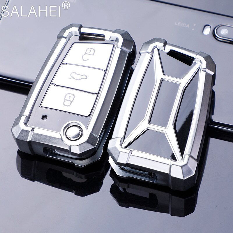 Tpu autosleutelhoesje voor volkswagen vw golf 7 mk7 seat ibiza leon  fr 2 altea aztec skoda octavia sleutelhanger accessoires: B-zilver