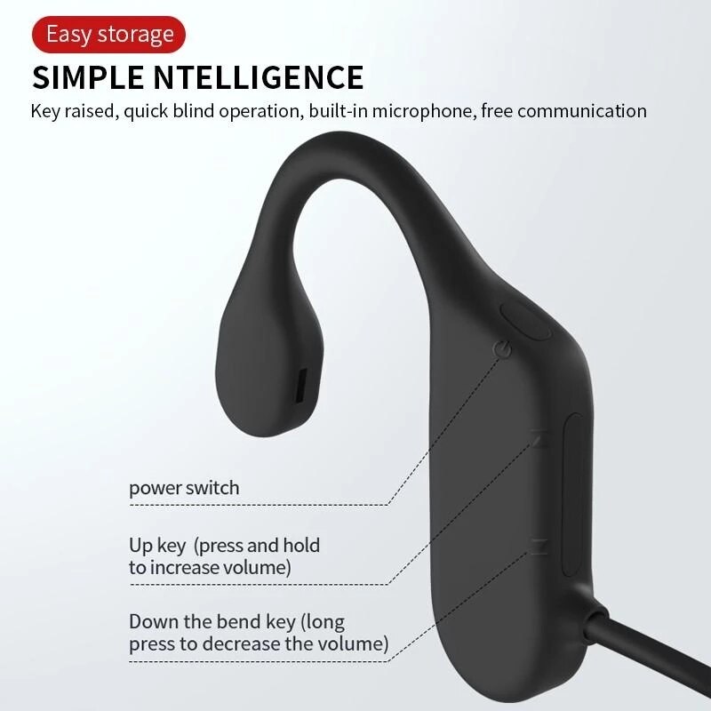 BL09 Bone Conduction Hook Earphone Wireless Bluetooth Headset Ear Stereo HIFI Sports Headphones With Microphone