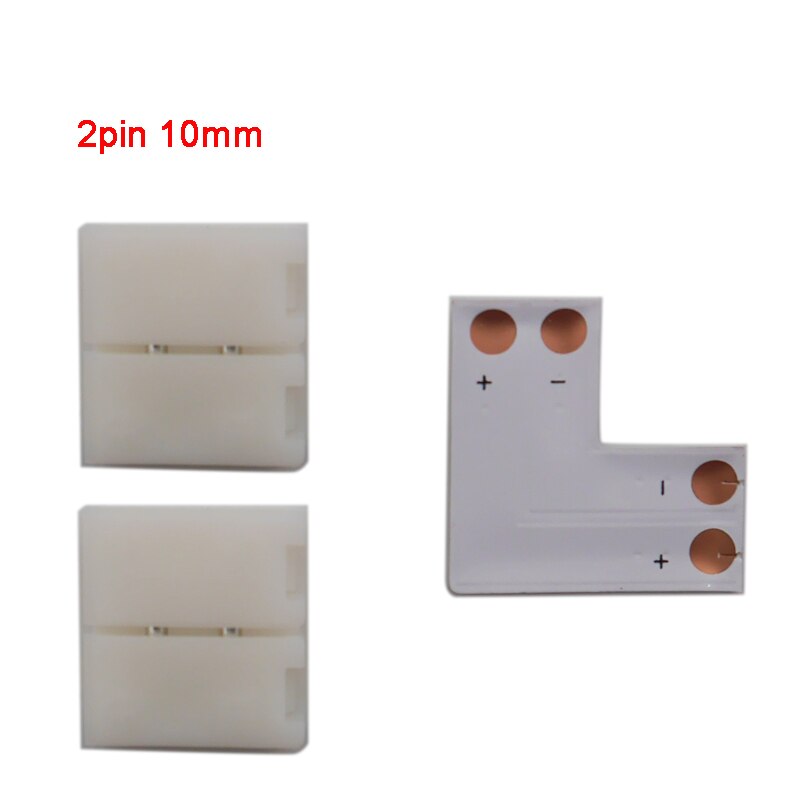 10 stk 2 pin 3 pin 4 pin 5 pin 6 pin l form led stik til tilslutning af hjørne retvinklet rgb rgbw rgbww 2811 2812 5050 led strip: 2 pin 10mm sæt