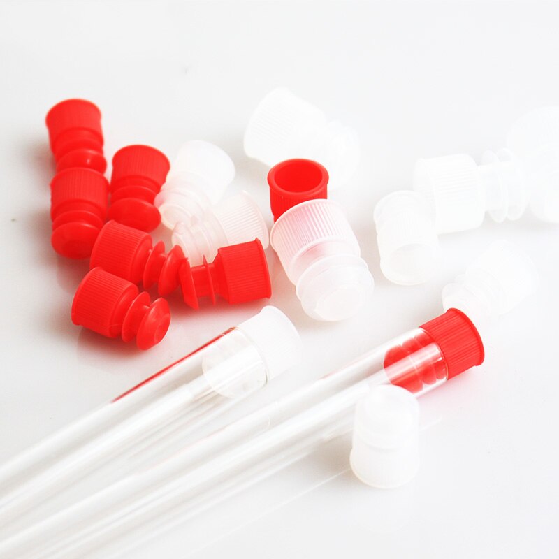 100 Pieces 15*100mm PS Plastic Test Tube With Screw Cap
