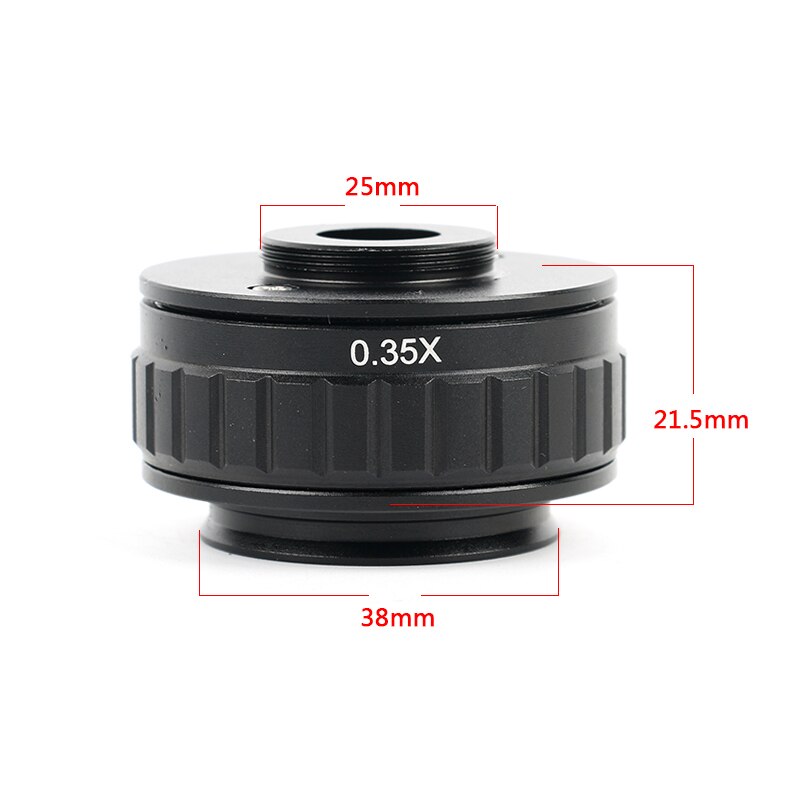 Adaptador de enfoque de lente ajustable para cámara, tipo de adaptador de montaje en C para microscopio estéreo Trinocular, 1x0,35x0,5 x: 0.35X