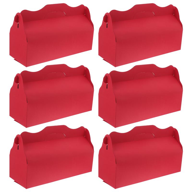 6Pcs Cake Packaging Boxes Rectangle Food Packing Boxes Portable Cake Container