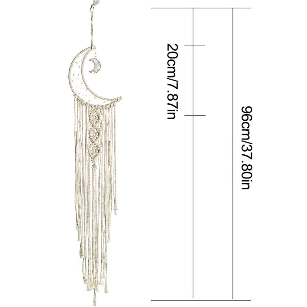 Moon dreamcatcher macrame bomull vävt bohemiskt vägghängande gobelängsmycke för flicka sovrum vardagsrumsdekoration