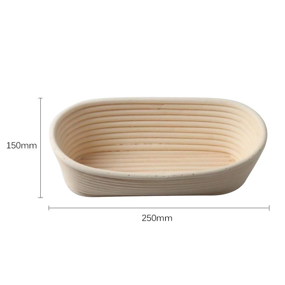 Banneton-cesta ovalada de mimbre para fermentación de pan, cesta de fermentación de masa de mimbre Natural, para hornear, 2 piezas