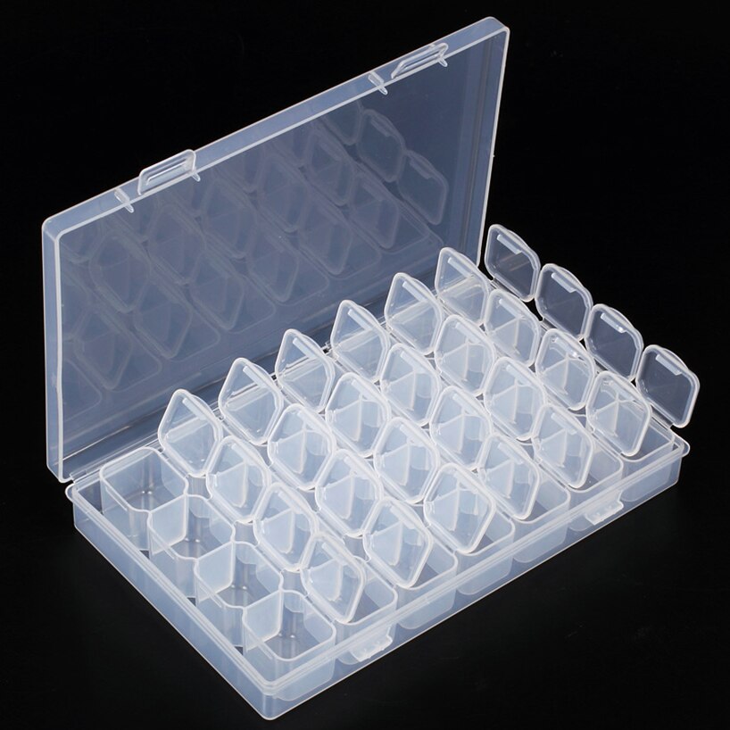 4 stks 28 slots Clear Plastic opbergdoos, diamant borduurwerk, 28 cell Kralen steentjes container, diamant schilderen Accessoires