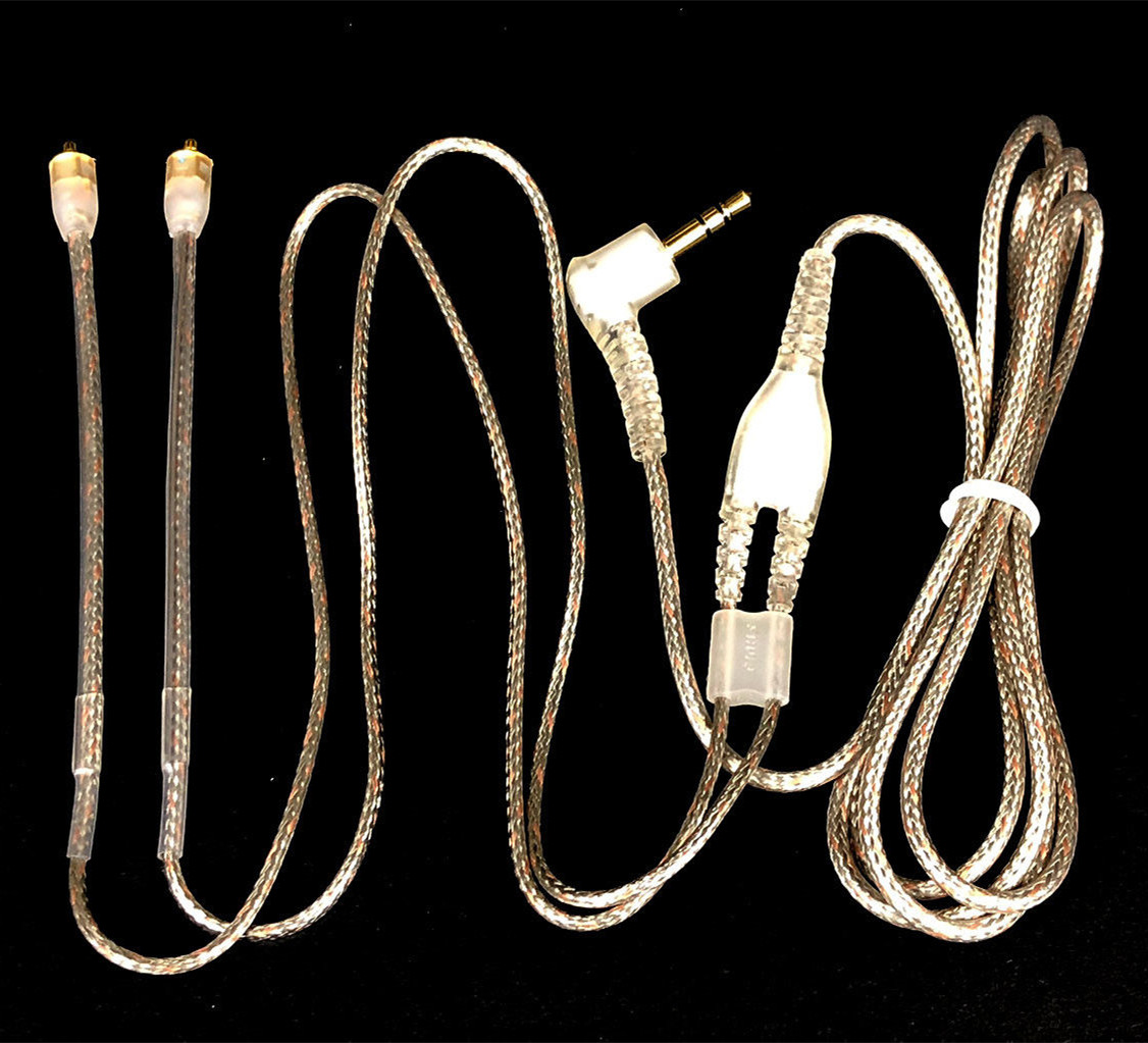 Voor Shure SE215 SE315 SE425 SE535 Oortelefoon Accessoires 1.6M Clear Dual-exit Afneembare Audio Kabel 3.5mm vergulde Hoek Plug