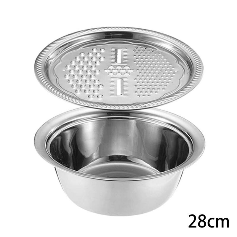 Køkken bærbart multifunktionelt håndvask i rustfrit stål med filter / rivejern / skål: 2-28