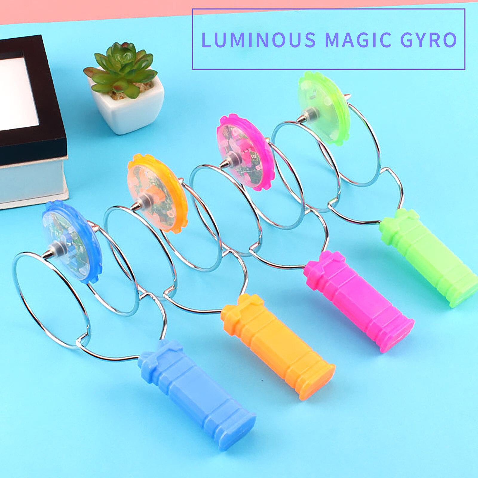 Hand Gebogen Inertiële Rotatie Magic-Vliegende Tol Creatieve Kleurrijke Lichtgevende Magnetische Track Fidget Speelgoed Spinner Voor Kids