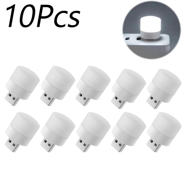 1/10Pcs Mini USB Night Light Warm White Eye Protection Book Reading Light USB Plug Computer Mobile Power Charging LED Night Lamp: PURPLE