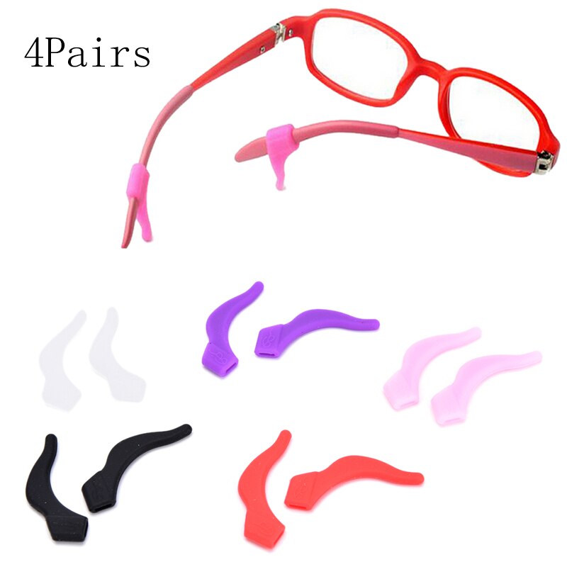 4Pairs Siliconen Transparant Anti Slip Te Gebruiken Bril Oor Haken Brillen Grip Tempel Houder Accessoires Voor Sport Eyewear