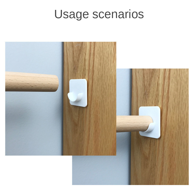 2pcs Self Adhesive Curtain Hanging Rod Brackets Organized Pole Holders Bathroom Room Towel Bar Hook Support Hanging Rack Hook