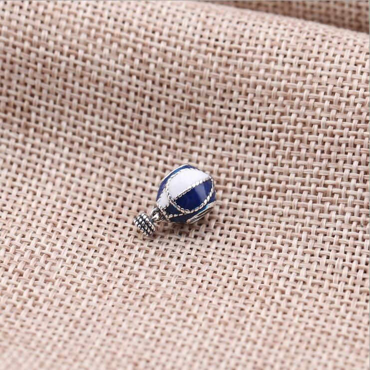 100% 925 Sterling Silver With Enamel air balloon Beads DIY accessorie Fits Pan Bracelets DIY berloque