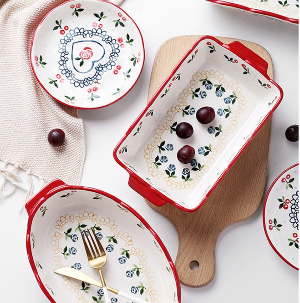 Household Ceramic Dish Fruit Big Fish Dish Pasta Bowl Salad Bowl Soup Plate For Kitchen Dishes Dessert Tray