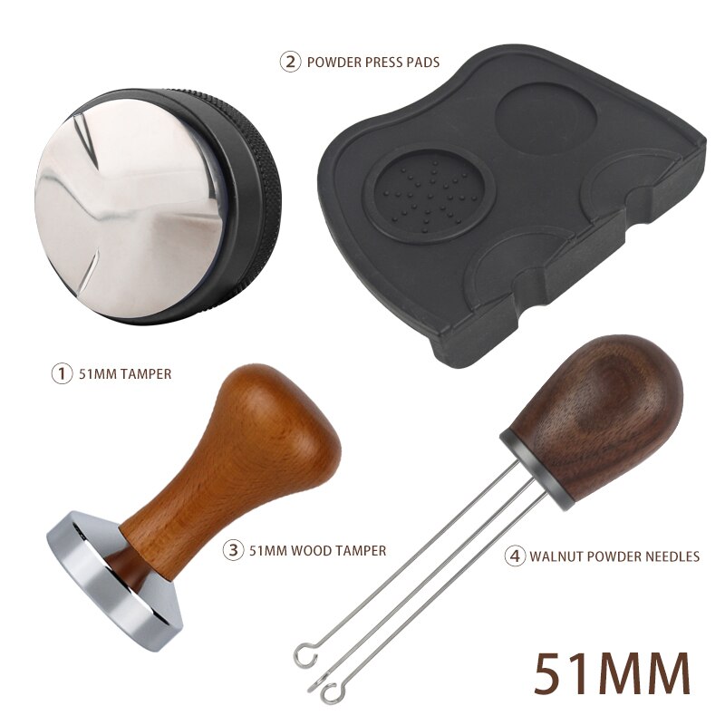 Doseur de café, poignée en bois massif, aiguille, doseur, distributeur, outil de nivellement, mélange de café