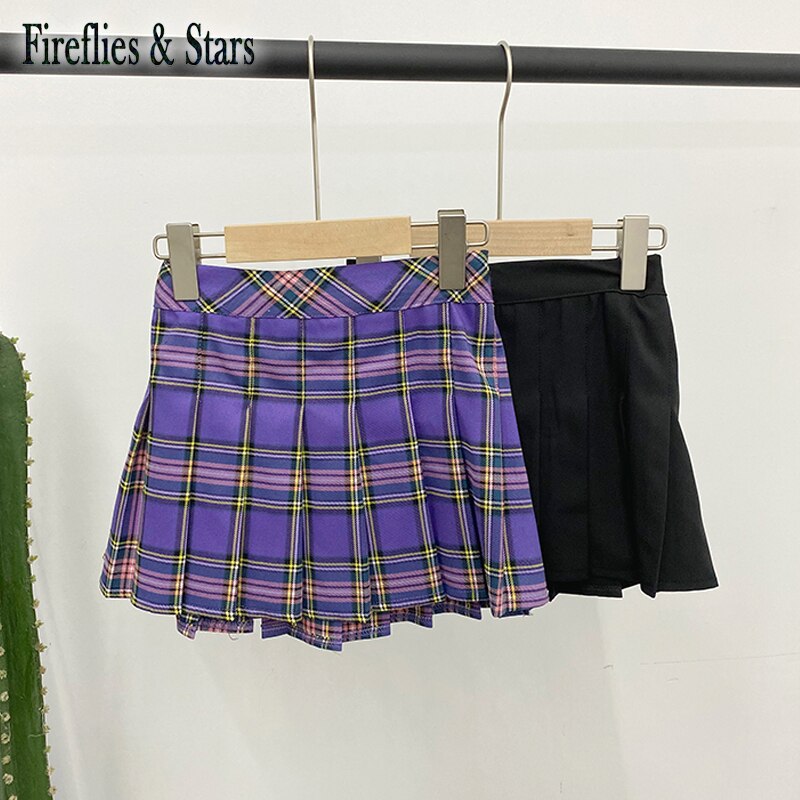 Forår efterår piger plisseret nederdel baby mini nederdel børn nederdel børn underdele preppy style ins plaid ternet stribet 1 to 7 år