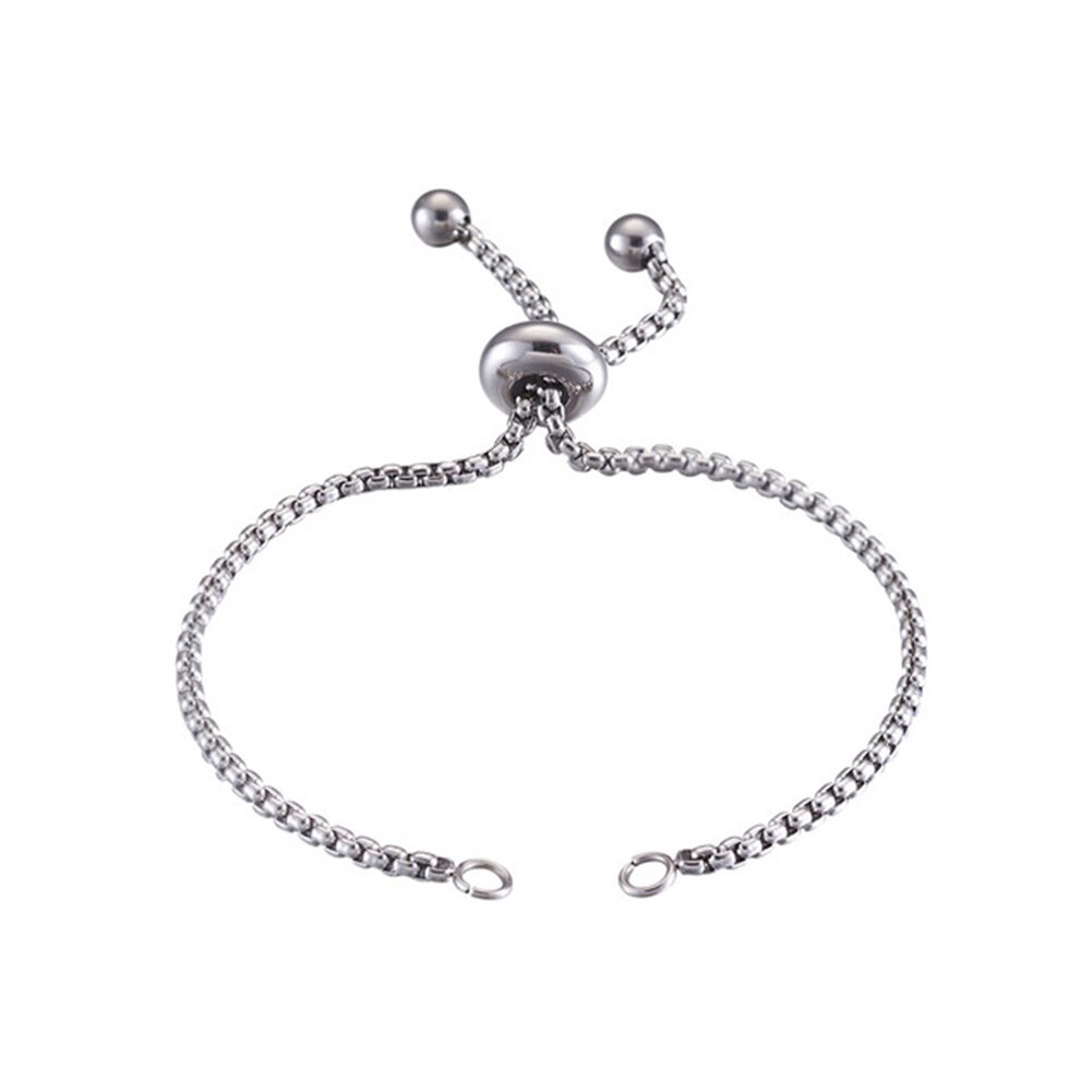 Pandahall 10Pcs 230Mm Verstelbare 304 Roestvrij Armband Maken Slider Armbanden Voor Vrouwen Diy Sieraden Charm Armbanden Maken: Type 1-Platinum