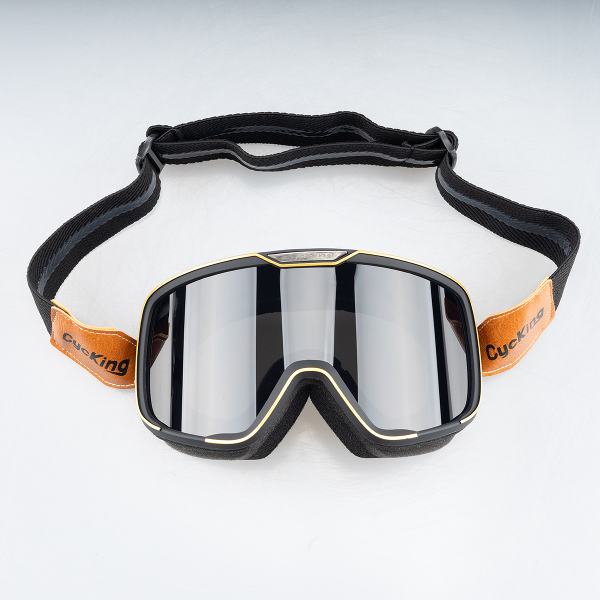 Motorcycle Helmet Goggles Retro Goggles Battery Car Windshield Glasses Motorcycle Riding Wind and Sandproof: Champagne