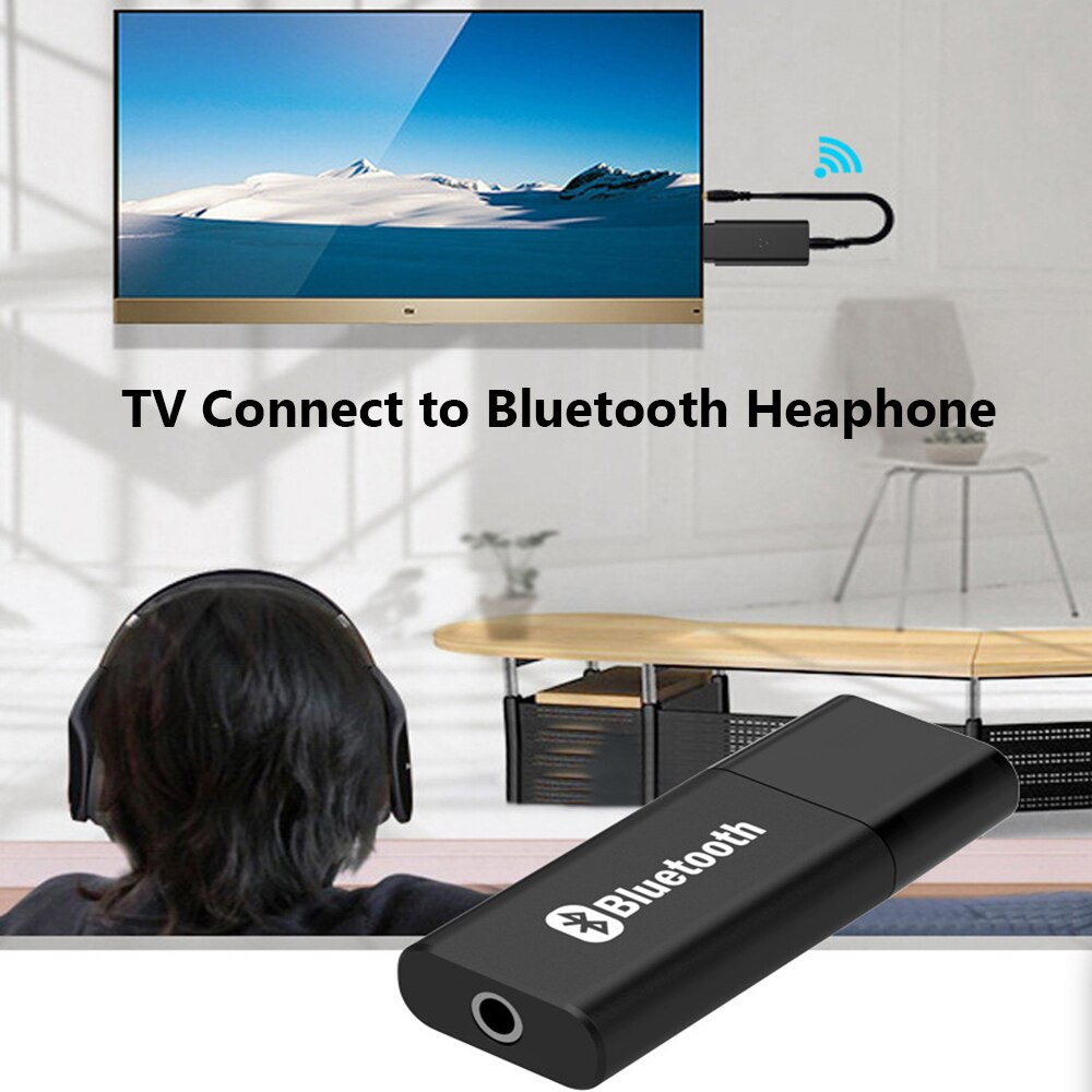 2-in-1 Bluetooth 5.0 Adapter Stereo AUX 3.5mm Jack Audio USB Transmitter Receiver Wireless Dongle For PC TV Car Speaker