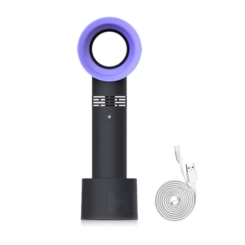 Handheld Portable Bladeless Mini Fan Bladeless Cooler USB Ventilateur Portable Charging Cooling Device Wedding Fans: Black