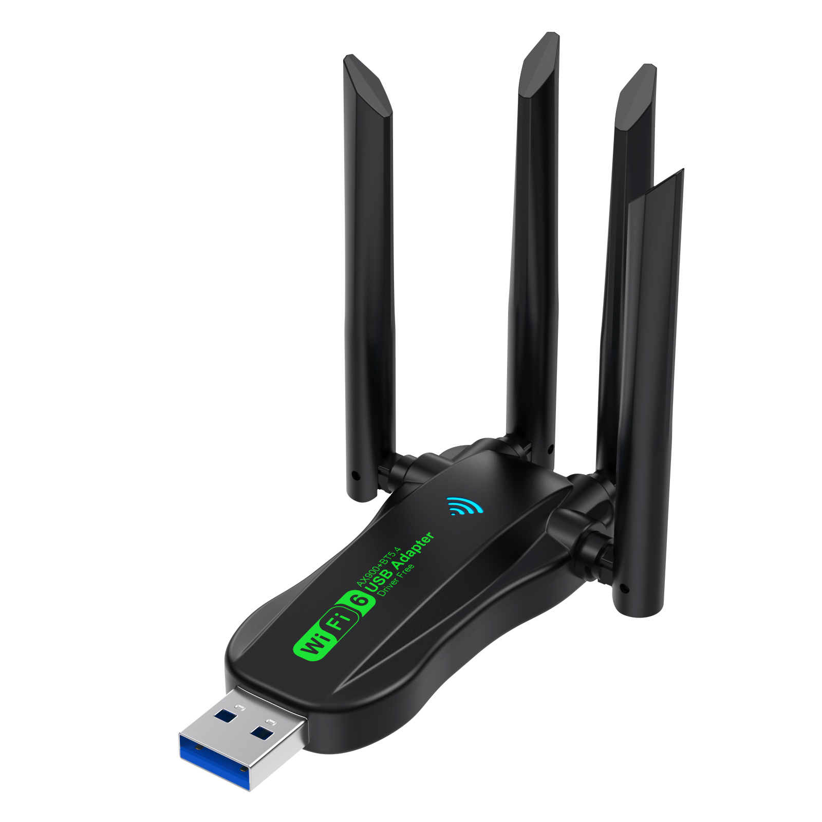 Scheda di rete WiFi 900Mbps 2.4G/5Ghz Bluetooth 5.4 Dongle Wi-Fi6 AX900 Ricevitore wireless USB a 4 antenne per PC/Laptop Driver gratuito: Default Title