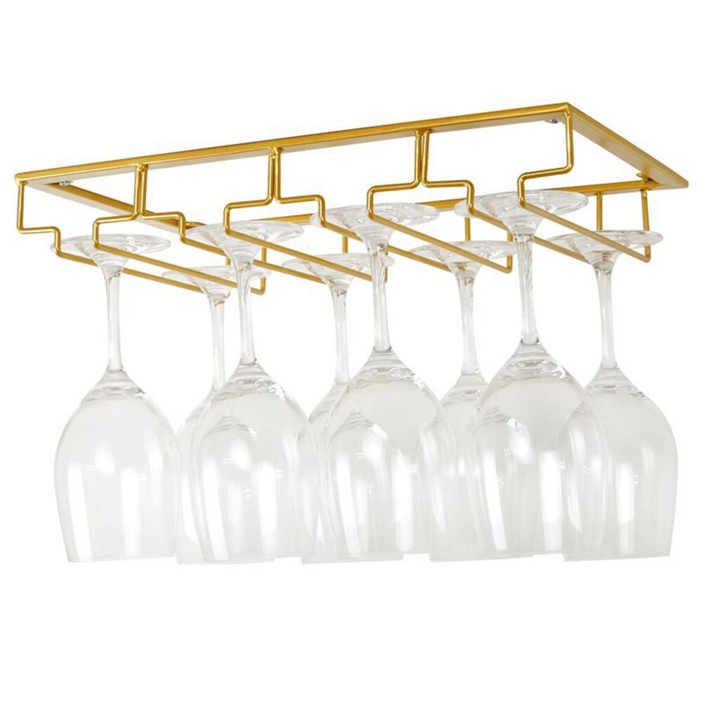 Hoge Wijnglazen Rack Onder Kast Glaswerk Rack Wijnglas Hanger Rekken Draad Glas Houder Uej: Gold-4 Row