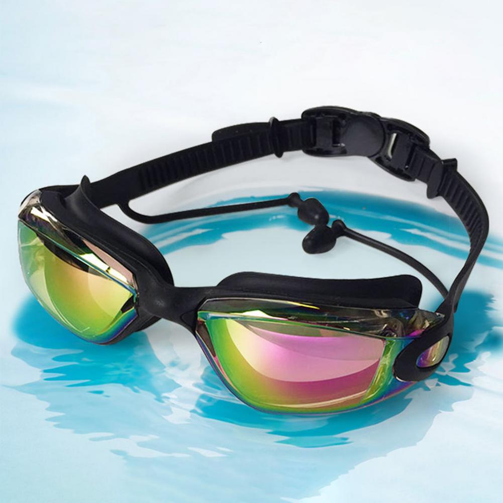 Zwembril Zwemmen Bril W/Oordopjes Neusklem Galvaniseren Waterdicht Wide Vision Swim Eyewear Очки Для Плавания Adluts