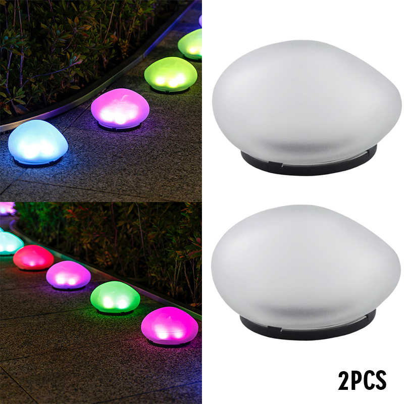 Solarna lampa kamienna zewnętrzna IP65, lampa gruntowa z matowym szkłem, lampion ogrodowy, oświetlenie dekoracyjne robić krajobrazu, trawnik, podwórko, patio, ścieżka.: BIAŁY