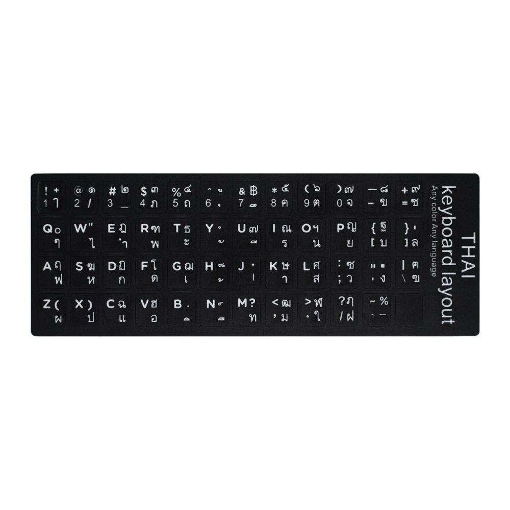 Koreansk/tysk/russisk/spansk/italiensk alfabet pvc-tastaturklistermærke til pc bærbar notesbog desktop arabisk/engelsk tastaturklistermærke: Thai-a