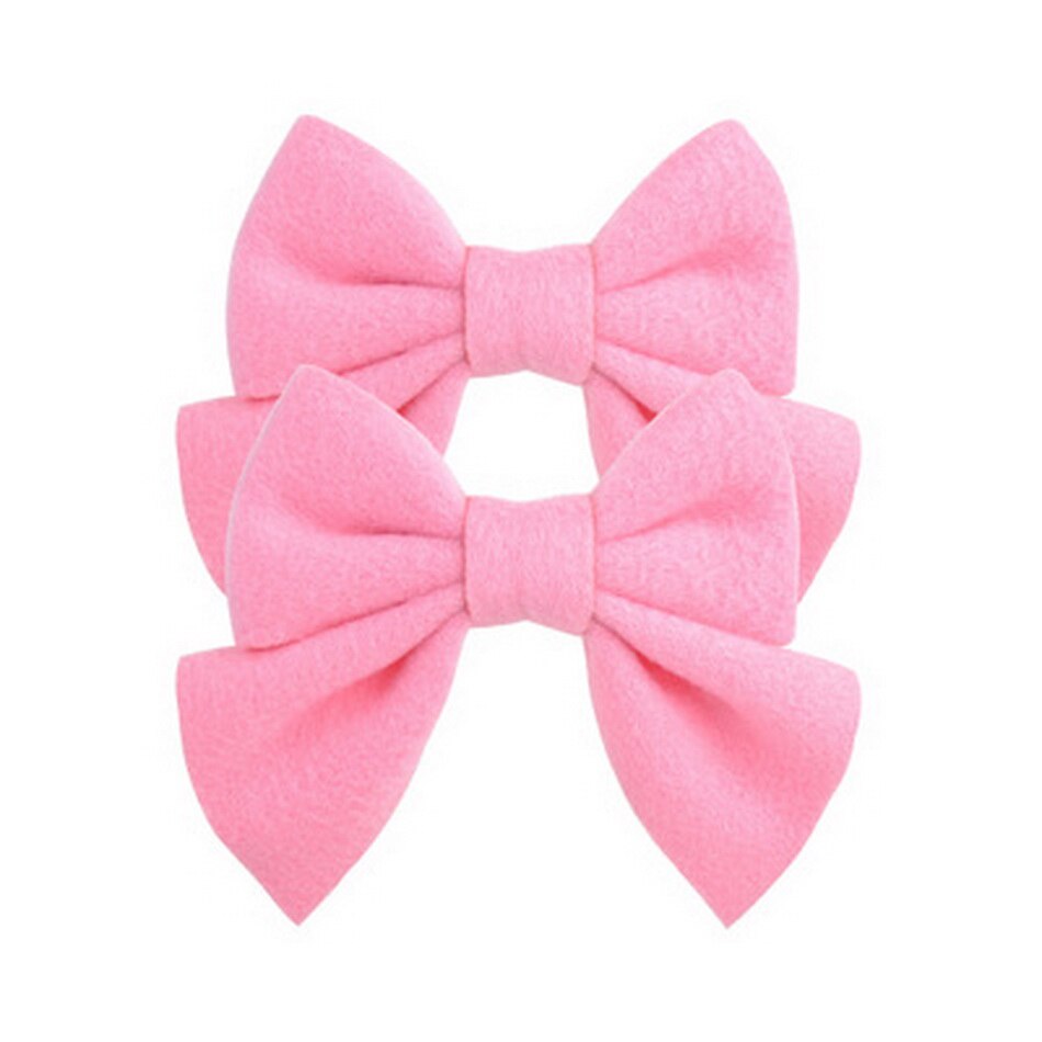 2 stuks/set schattige strik haarspeldjes voor kinderen effen haarstrikken haarspeldjes babymeisjes vlinder haarspeld peuter haarspeldje roze accessoire: Kleur 5