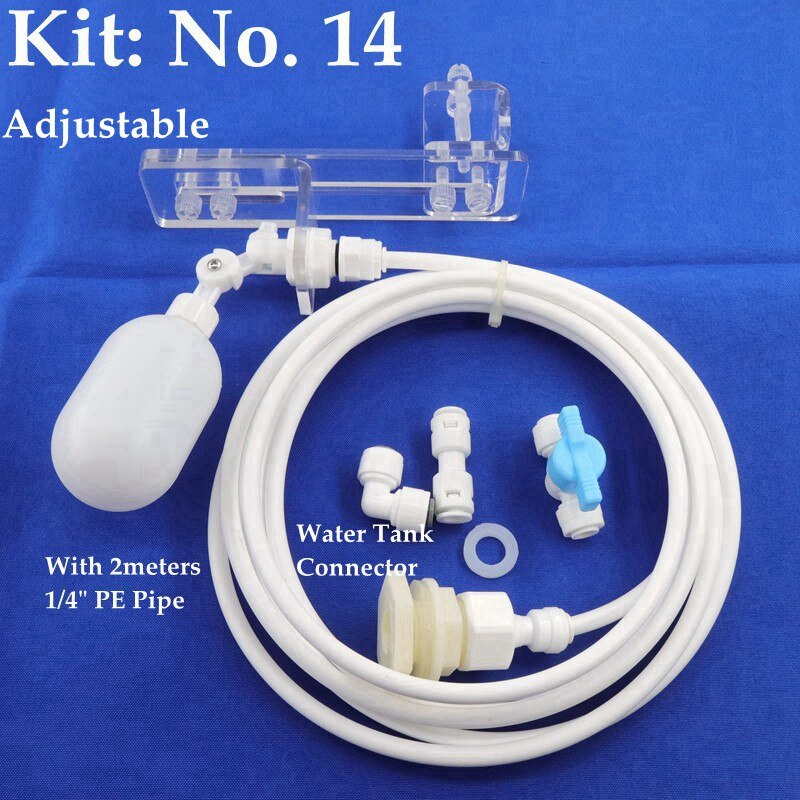 Fish Tank Hydrating Device Kits Automatic Filling Water Floating Ball Valve Aquarium Water Level Control System: Navy Blue