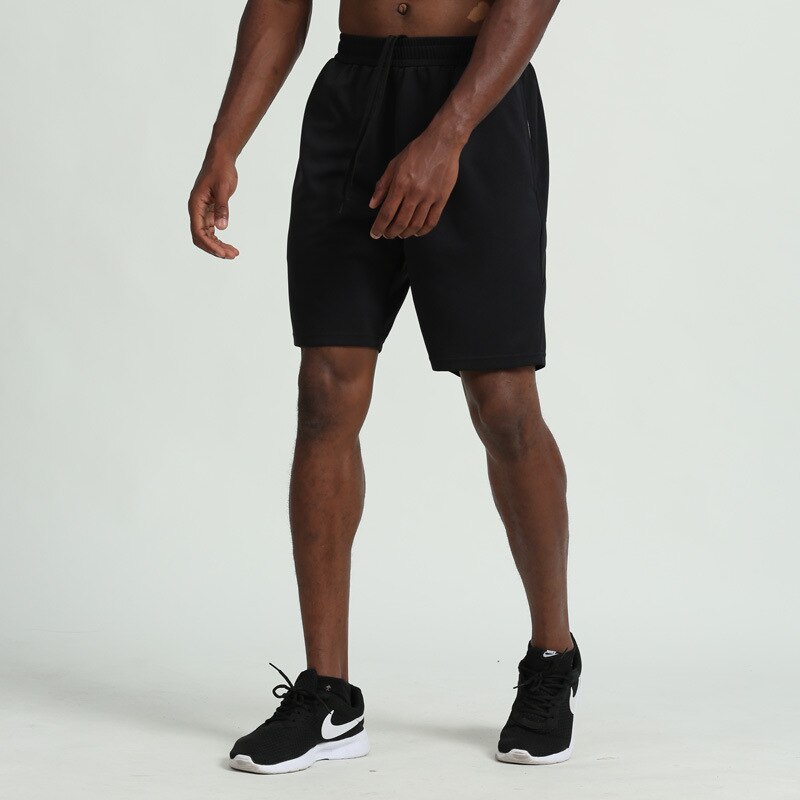 For treningshorts menns utendørs løpesportshorts menns uformelle pustende hurtigtørrende basketballshorts: Svart / Xxl