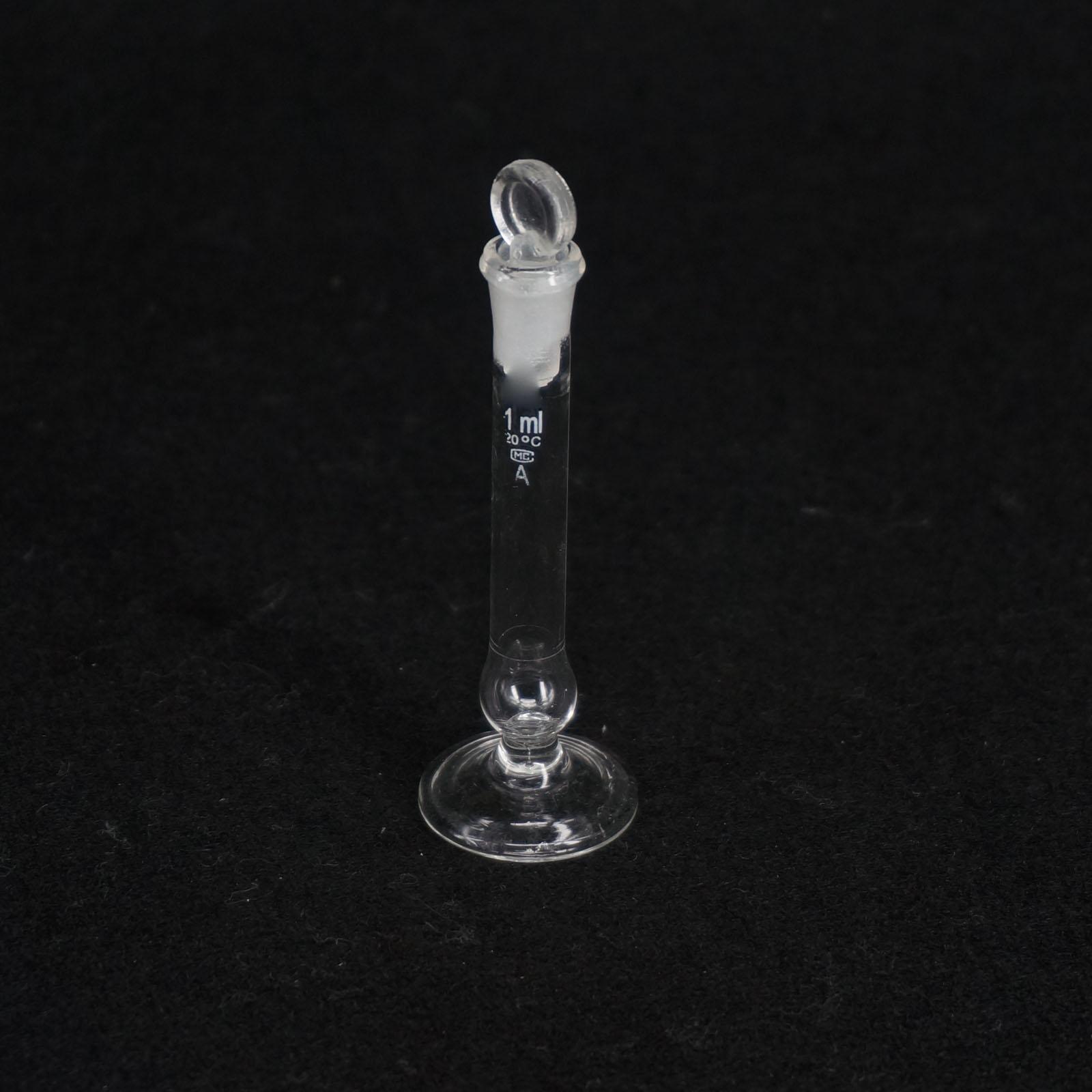 1ml Lab Volumetric Flask Measuring Borosilicate Glass With Stopper and Base