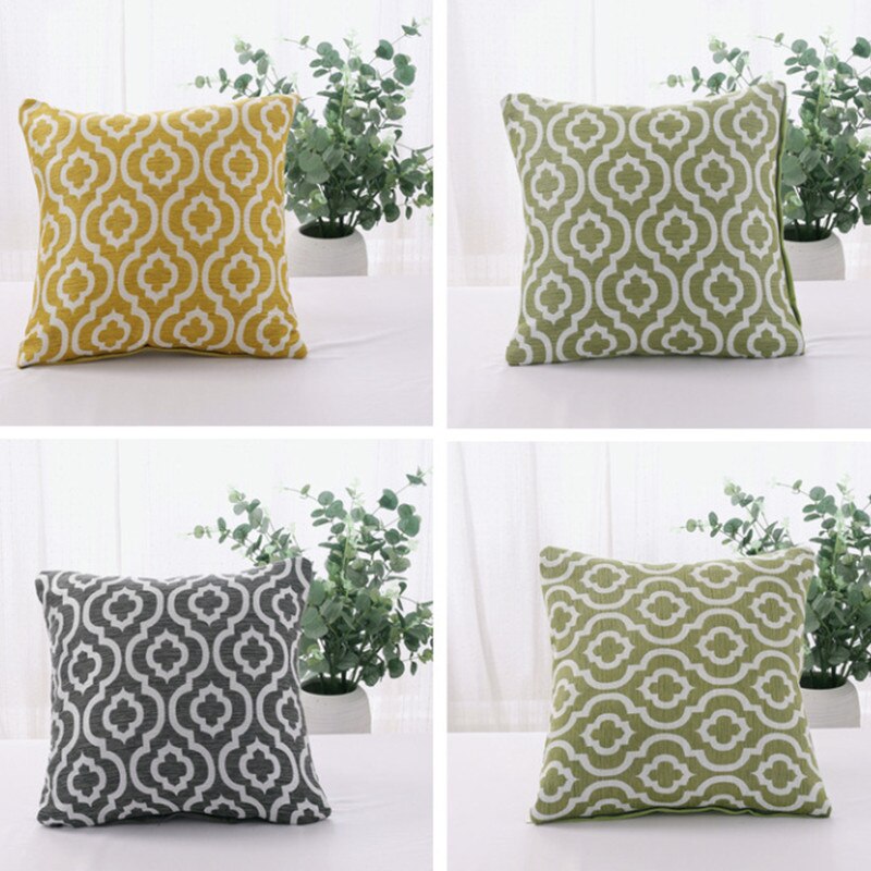 45x45cm Linen Cojines Decorative Para Sofa Geometry Pillow Covers Decorative Pillow Cover For Living Room The Plaid Pillows