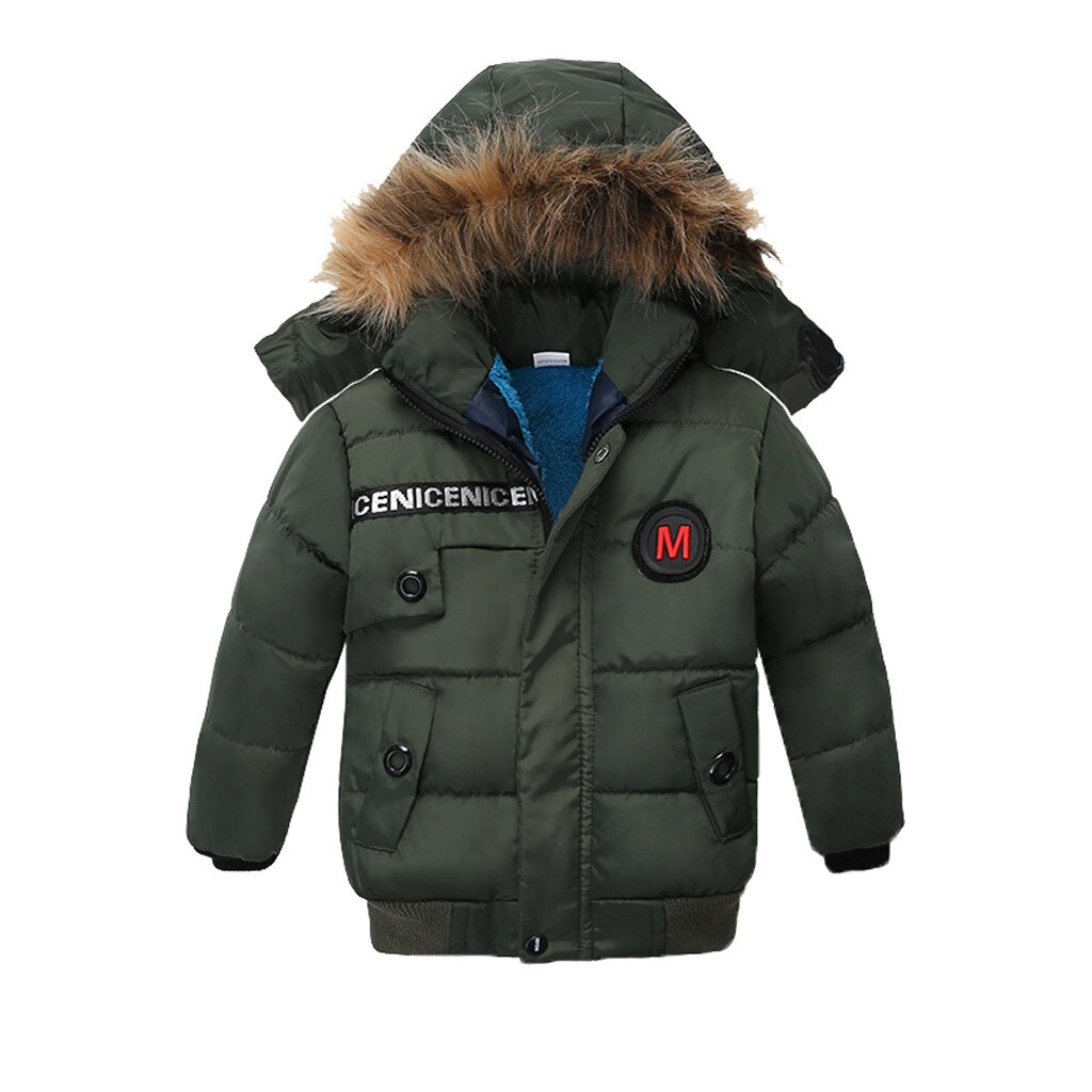 Manteau à capuche pour garçon de 1, 2 ou 3 ans, veste d'hiver pour enfants, vêtements d'extérieur, collection: green / 3T