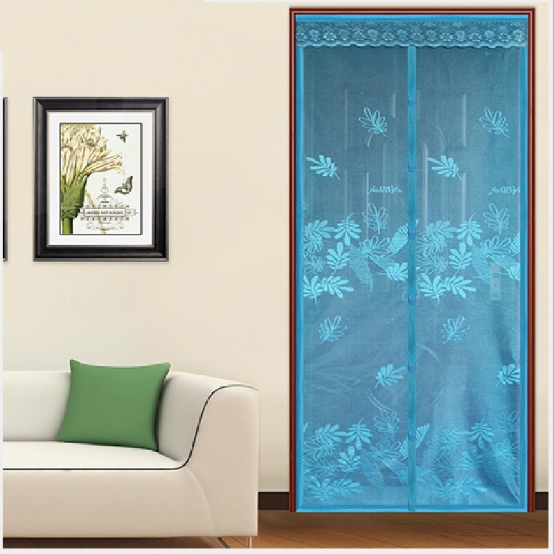 Hoogwaardige Stof Zomer Anti-muggen Magnetische Zachte Hordeur Gordijn Insect Mesh Fly Bug Beschermen Encryptie 100x210 CM Coffe: BLUE / 100x210cm