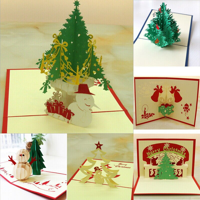 3d pop-opp gratulasjonskort Gud jul invitasjon bursdag julefest valentinsdag postkort julekort