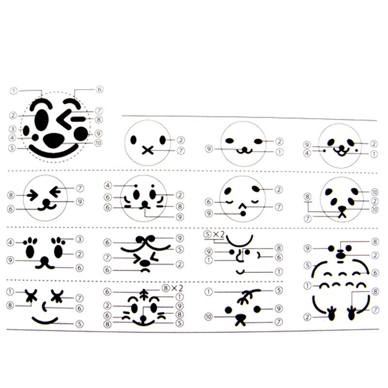Cartoon Rijst Bal Mallen Diy Lachend Gezicht Vorm Sushi Maker Mould Zeewier Cutter Rijst Bal Keuken Bento Decoratie