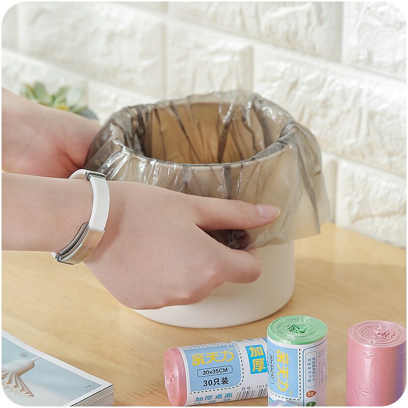 30pcs/roll Thicken Desktop Small Garbage Bags Household Car Mini Disposable Garbage Plastic Rubbish Bags