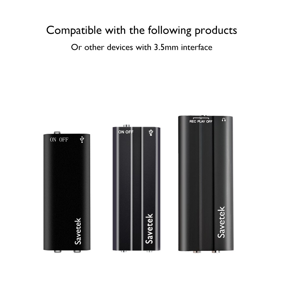 USB to 3.5mm Date Cable for Savetek Voice Recorder or Other Device with 3.5mm Infterface