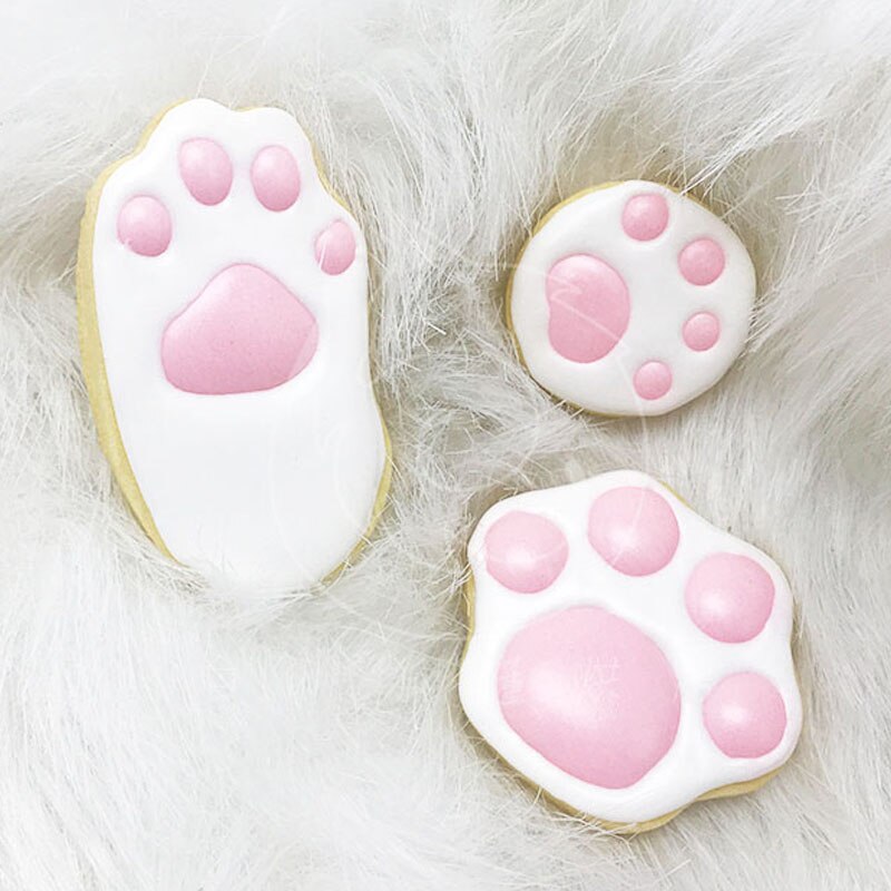 Leuke 3D Kat Poot Cookie Cutter Mold Cartoon Tiger Claw Patroon Cookie Mold Fondant Craft Frosting Biscuit Snijders Huisdier Cookie tool