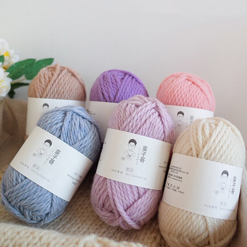 1pc 50g Thick Wool Yarn for Knitting Fine Worsted Blended Crochet Yarn Knitting Sweater Scarf