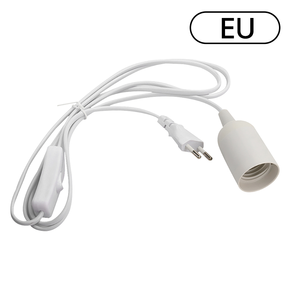 Cables de cable de alimentación de 1,8 m, soporte de Base de casquillo de bombilla E27, soporte de Base de lámpara de dientes completos con cable de interruptor para lámpara colgante de accesorio de bombillas Led: Beige