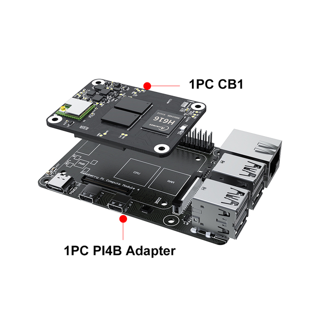 BIGTREETECH BTT CB1 PI4B adaptador placa de impresora 3D soporte CM4 agregar pulpo V1.1 SKR MINI E3 V3.0 placa base VS Raspberry Pi CM4: Blanco