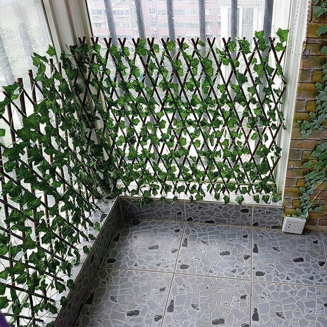 Artificial Ivy Fence Garden Screening Expanding Trellis Fence Privacy Screen Leaves Moisture-proof Logs And Branches